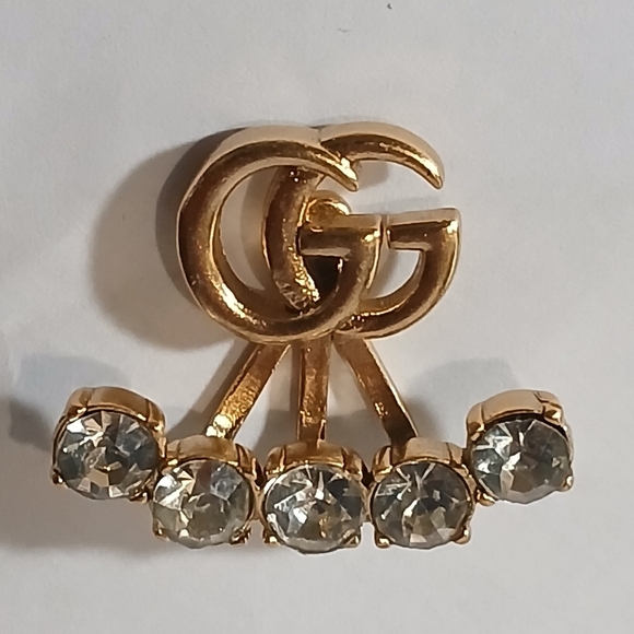 Authentic Vintage Gucci Gold Tone Crystal Earrings - Picture 3 of 9